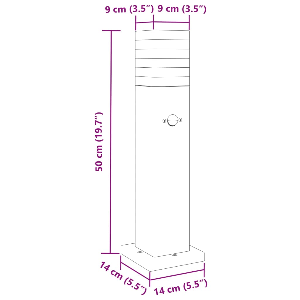 Vloerlampen voor buiten met sensor 50 cm aluminium zwart is nu te koop bij PeponiXL, paradijselijk wonen!