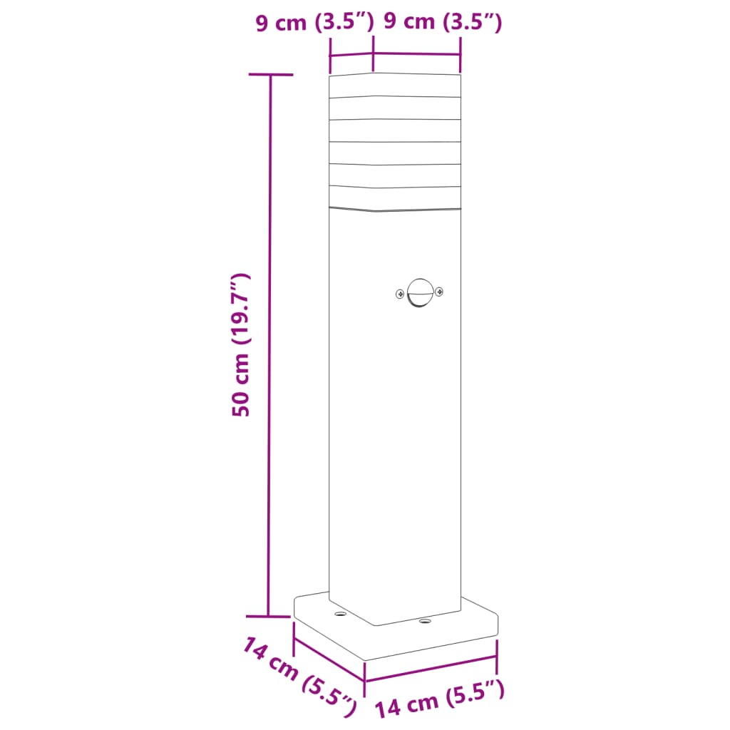 Vloerlampen voor buiten 3 st met sensor 50 cm aluminium zwart is nu te koop bij PeponiXL, paradijselijk wonen!