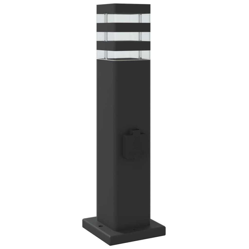Vloerlamp voor buiten met stopcontact 50 cm aluminium zwart is nu te koop bij PeponiXL, paradijselijk wonen!