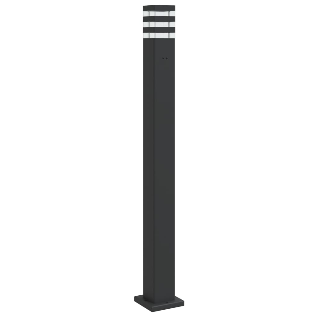 Vloerlamp voor buiten met stopcontact 110 cm aluminium zwart is nu te koop bij PeponiXL, paradijselijk wonen!