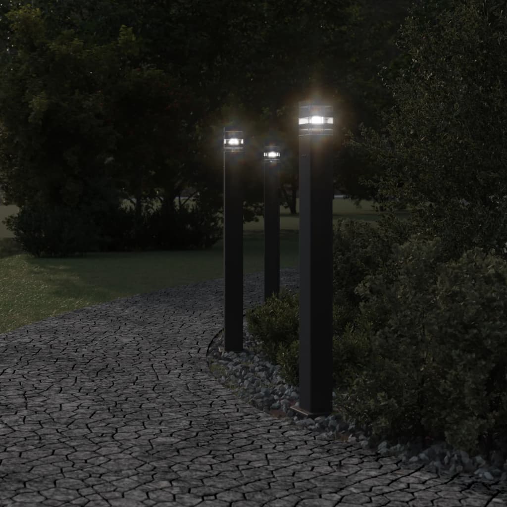 Vloerlamp voor buiten met stopcontact 110 cm aluminium zwart is nu te koop bij PeponiXL, paradijselijk wonen!