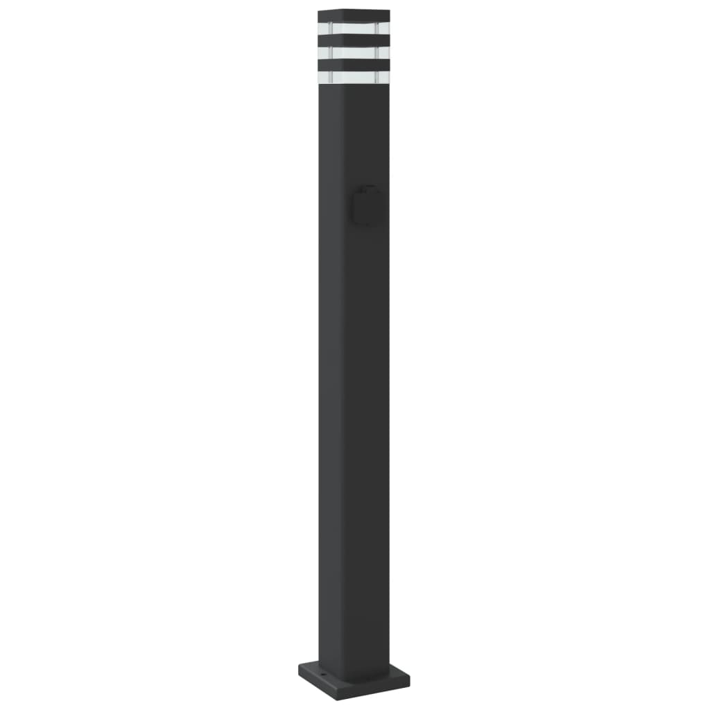 Vloerlamp voor buiten met stopcontact 110 cm aluminium zwart is nu te koop bij PeponiXL, paradijselijk wonen!