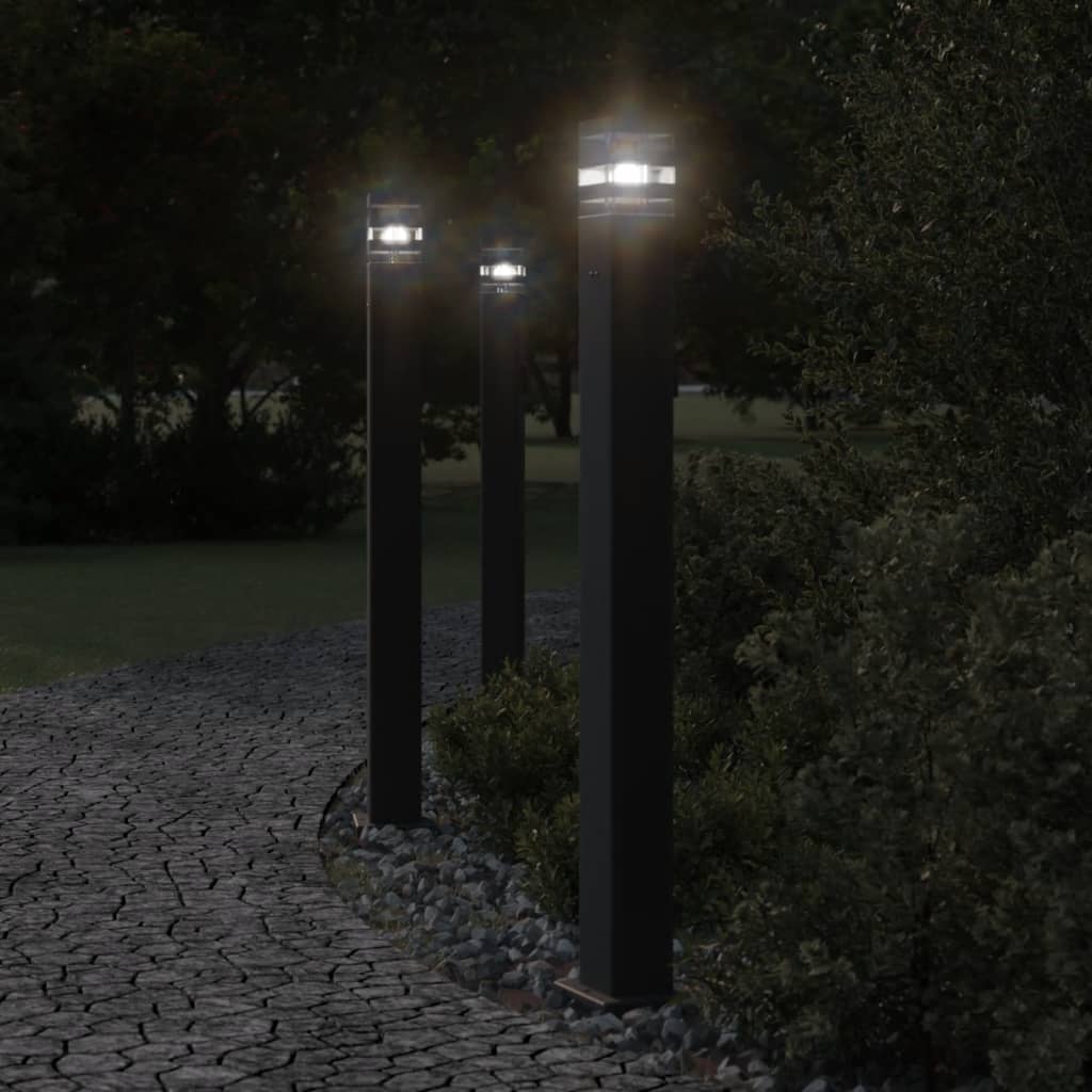 Vloerlamp voor buiten met stopcontact 110 cm aluminium zwart is nu te koop bij PeponiXL, paradijselijk wonen!