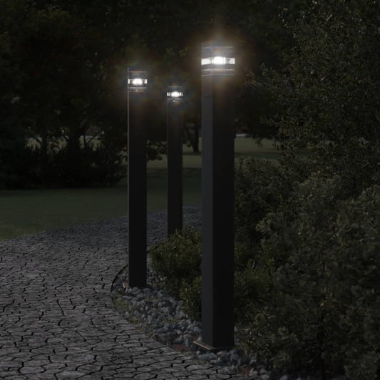 Vloerlamp voor buiten met stopcontact 110 cm aluminium zwart is nu te koop bij PeponiXL, paradijselijk wonen!