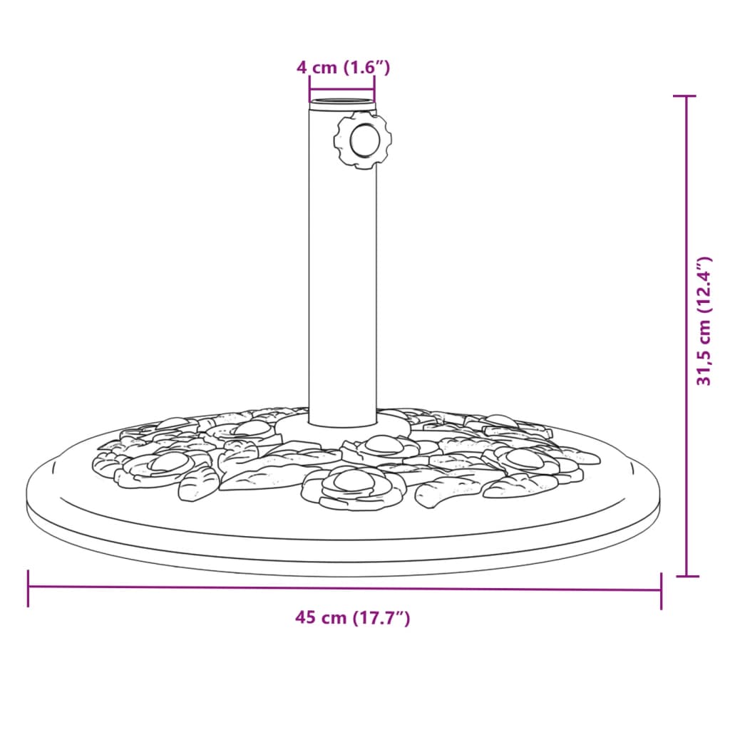 Parasolvoet voor stok van Ø38 / 48 mm 12 kg rond is nu te koop bij PeponiXL, paradijselijk wonen!