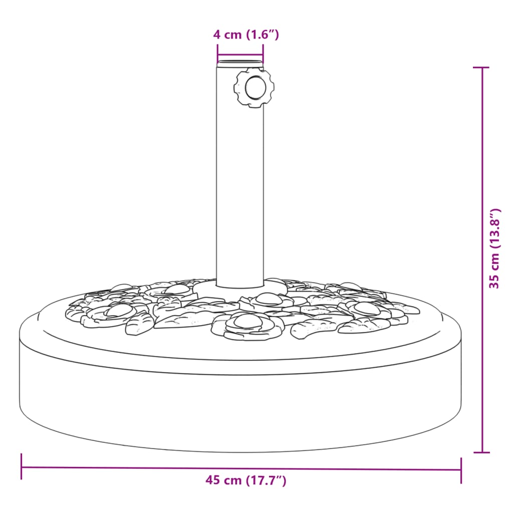 Parasolvoet voor stokken van Ø38 / 48 mm 25 kg rond is nu te koop bij PeponiXL, paradijselijk wonen!