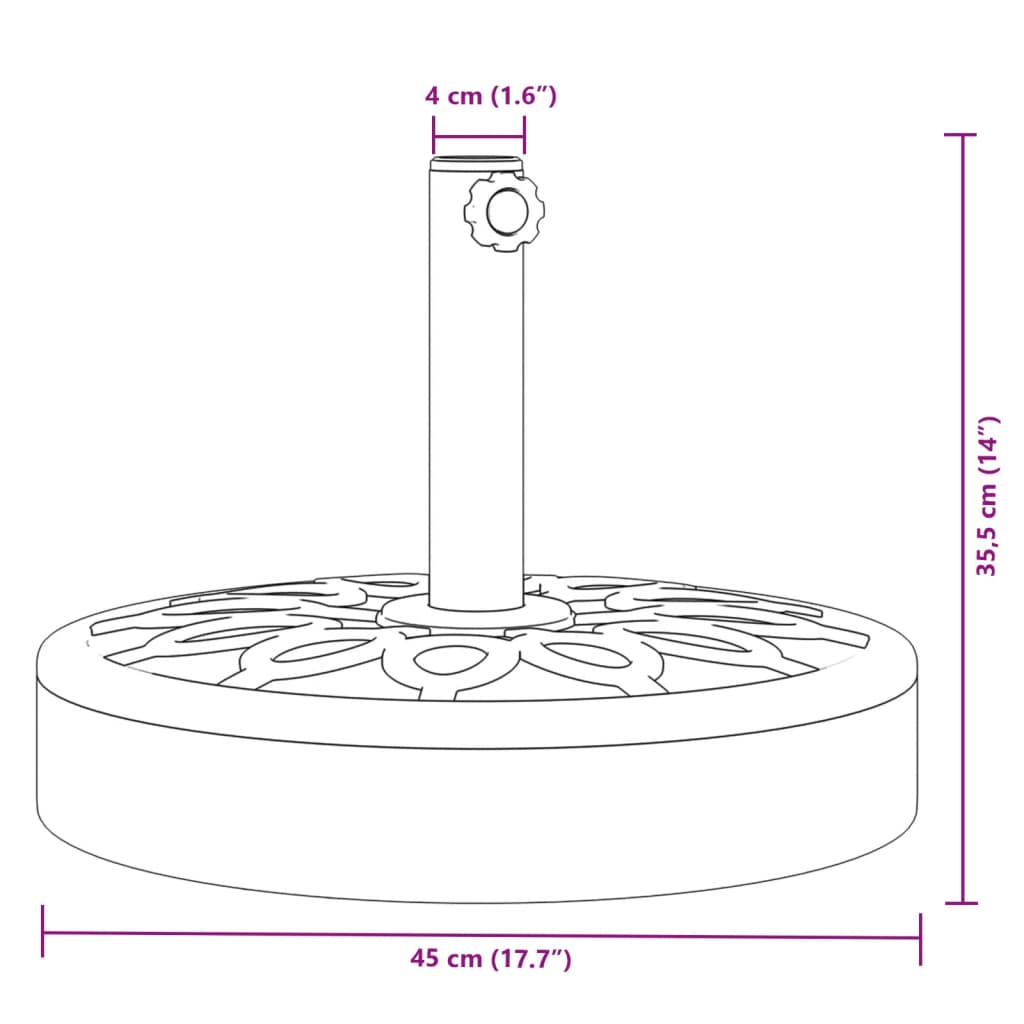 Parasolvoet voor stokken van Ø38 / 48 mm 25 kg rond is nu te koop bij PeponiXL, paradijselijk wonen!