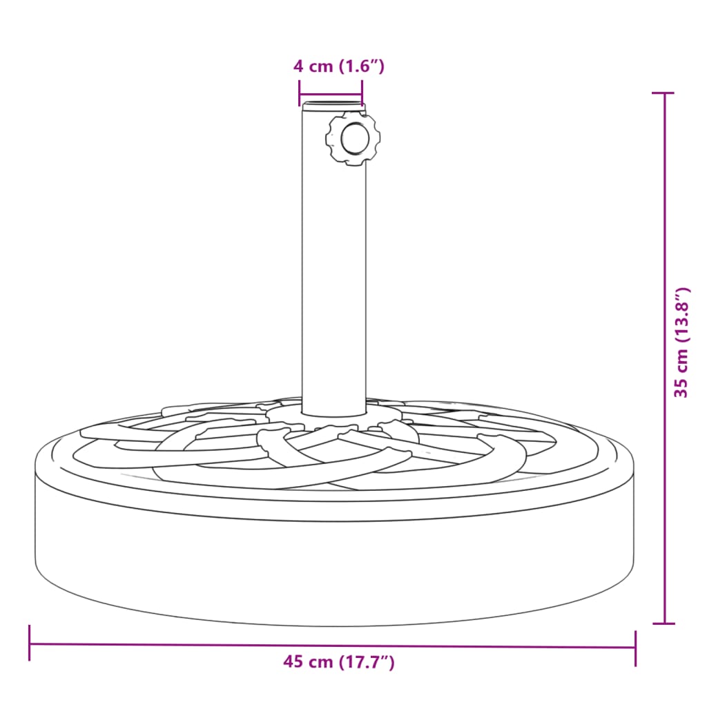 Parasolvoet voor stokken van Ø38 / 48 mm 25 kg rond is nu te koop bij PeponiXL, paradijselijk wonen!