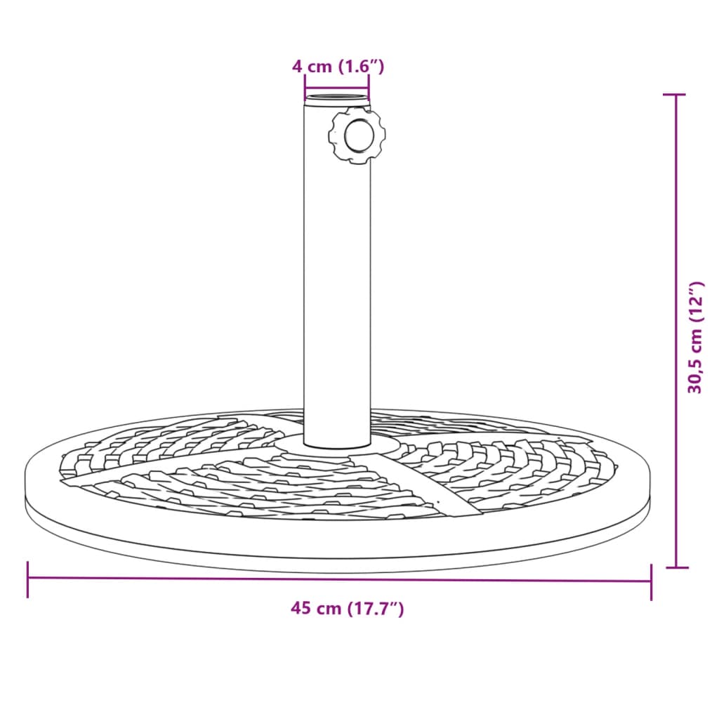 Parasolvoet voor stok van Ø38 / 48 mm 12 kg rond is nu te koop bij PeponiXL, paradijselijk wonen!