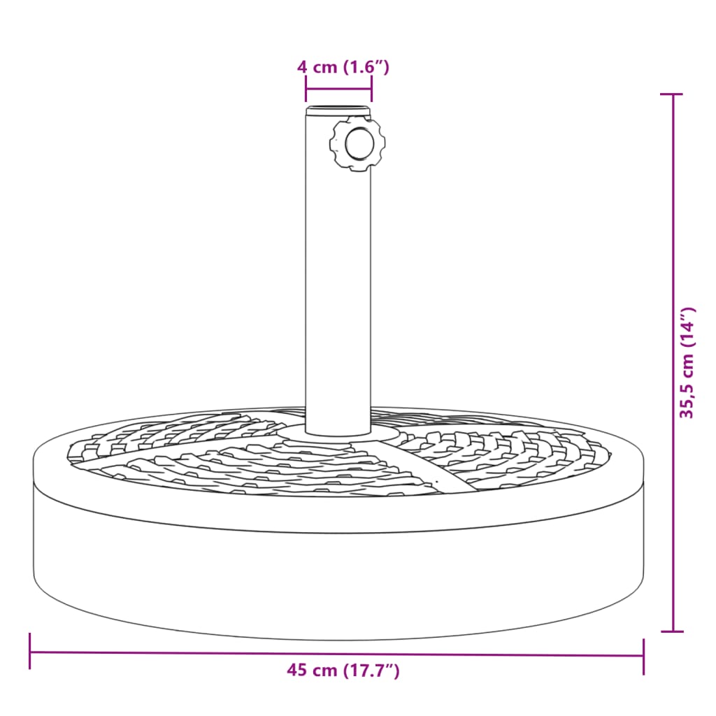 Parasolvoet voor stokken van Ø38 / 48 mm 25 kg rond is nu te koop bij PeponiXL, paradijselijk wonen!