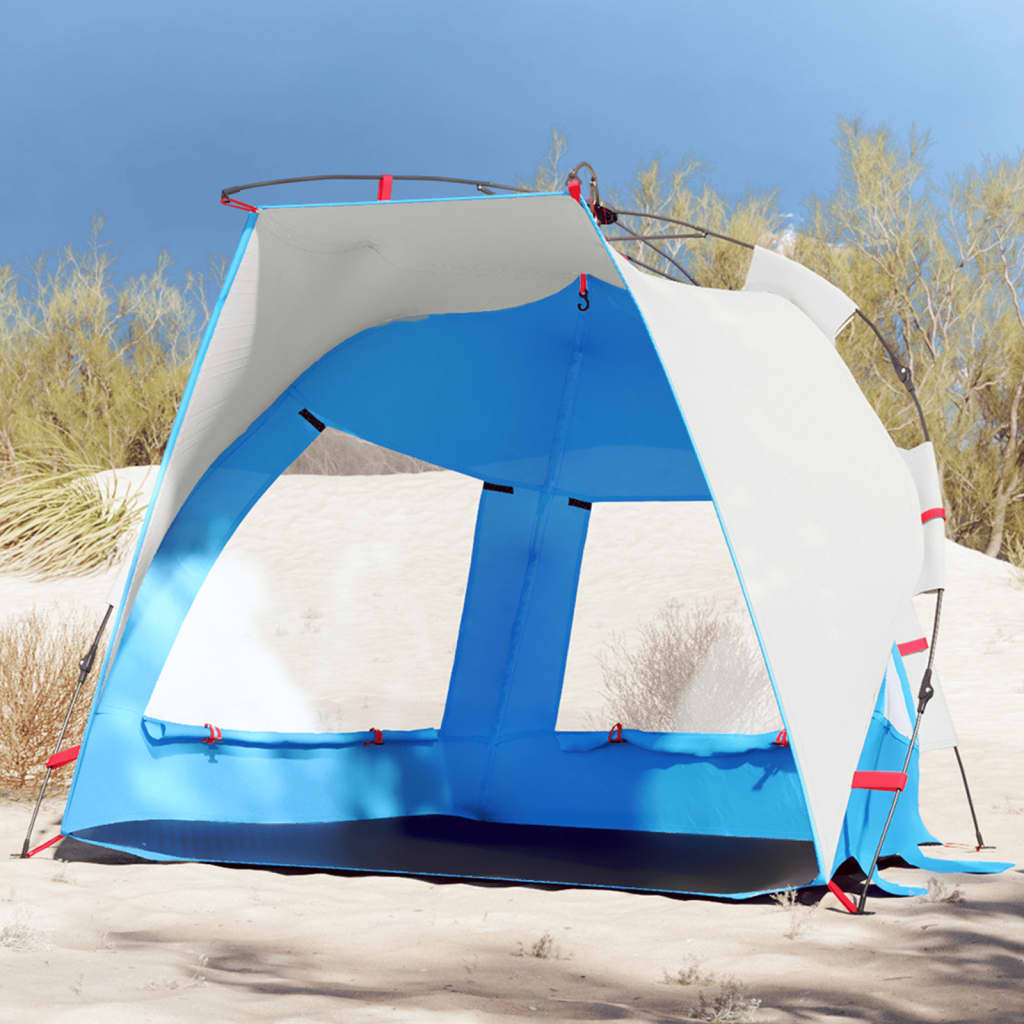 Strandtent 2-persoons waterdicht snelontgrendeling azuurblauw is nu te koop bij PeponiXL, paradijselijk wonen!