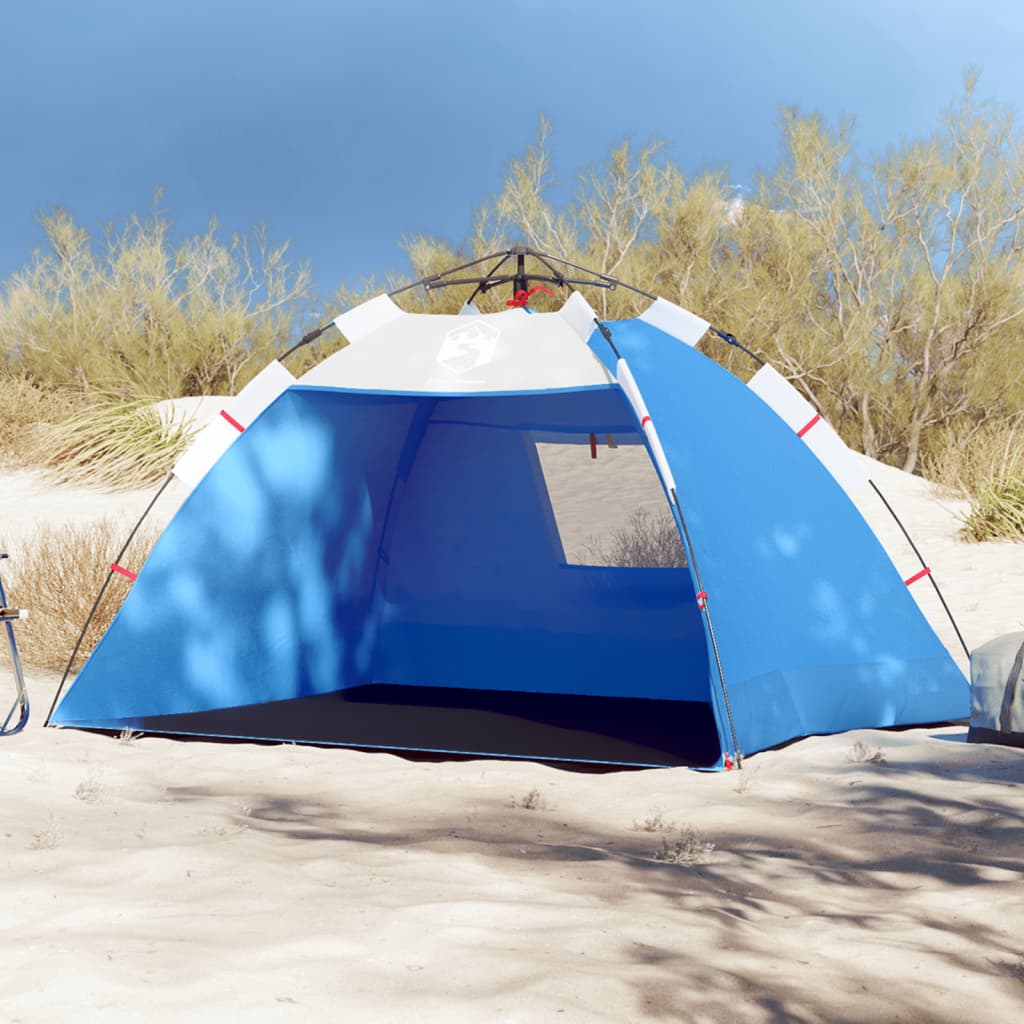 Strandtent 2-persoons waterdicht snelontgrendeling azuurblauw is nu te koop bij PeponiXL, paradijselijk wonen!