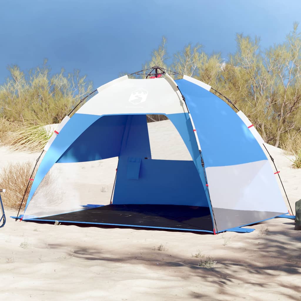 Strandtent 2-persoons waterdicht snelontgrendeling azuurblauw is nu te koop bij PeponiXL, paradijselijk wonen!