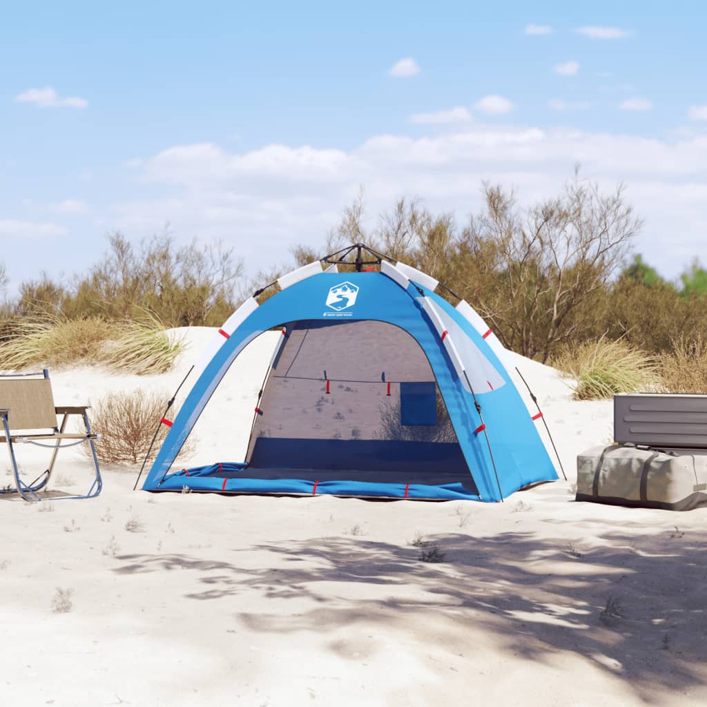 Strandtent 2-persoons waterdicht snelontgrendeling azuurblauw is nu te koop bij PeponiXL, paradijselijk wonen!