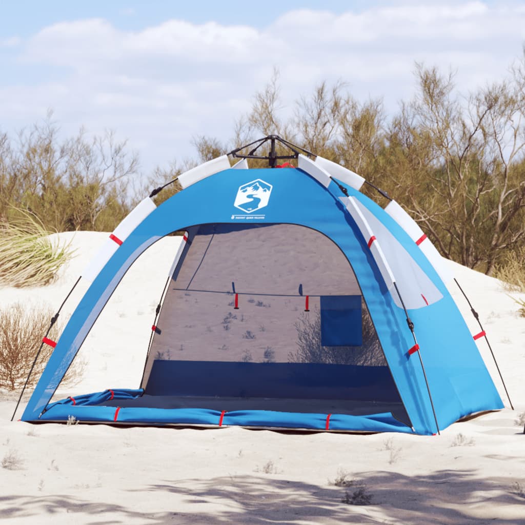 Strandtent 2-persoons waterdicht snelontgrendeling azuurblauw is nu te koop bij PeponiXL, paradijselijk wonen!