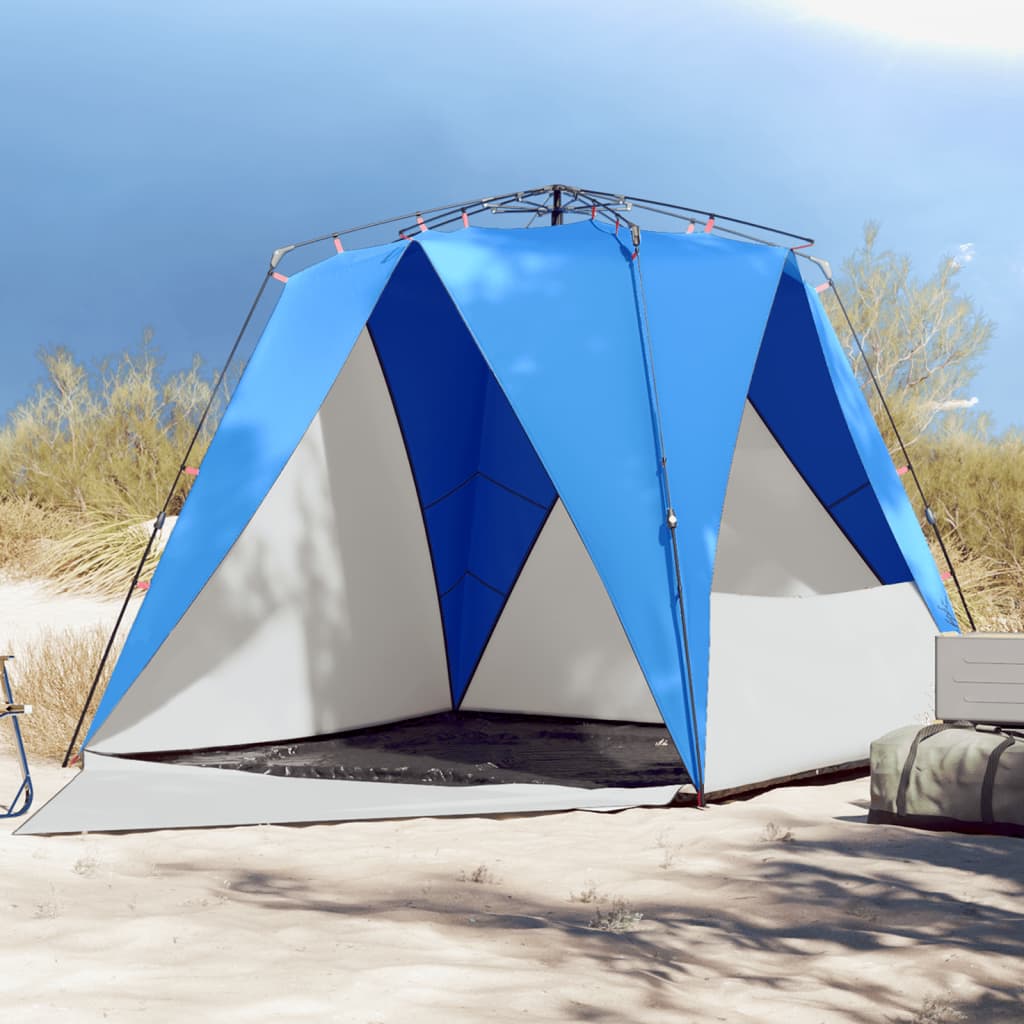 Strandtent 4-persoons waterdicht snelontgrendeling azuurblauw is nu te koop bij PeponiXL, paradijselijk wonen!