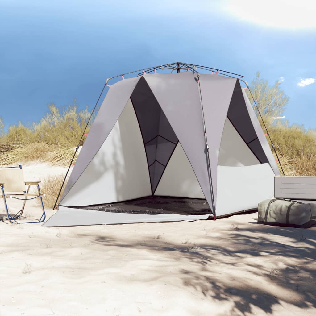 Strandtent 4-persoons waterdicht snelontgrendeling grijs is nu te koop bij PeponiXL, paradijselijk wonen!