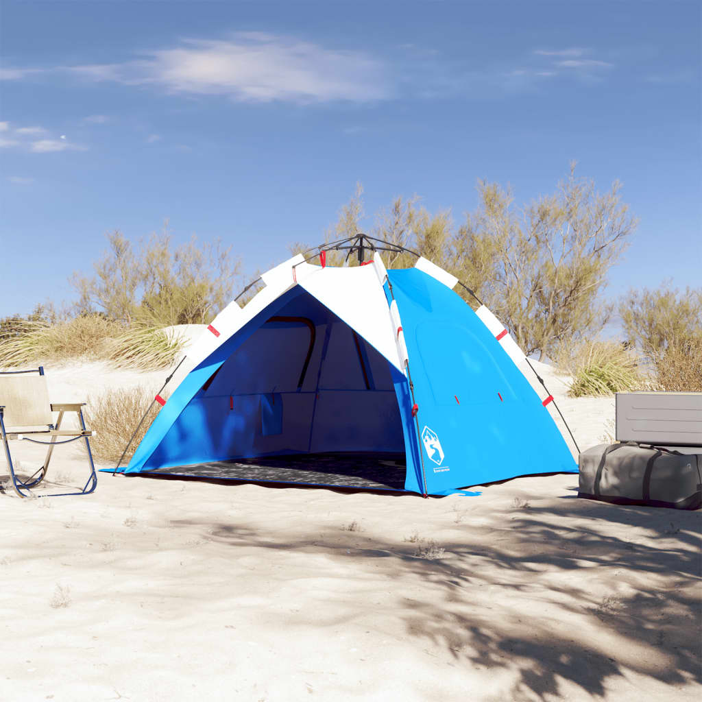 Strandtent 3-persoons waterdicht snelontgrendeling azuurblauw is nu te koop bij PeponiXL, paradijselijk wonen!