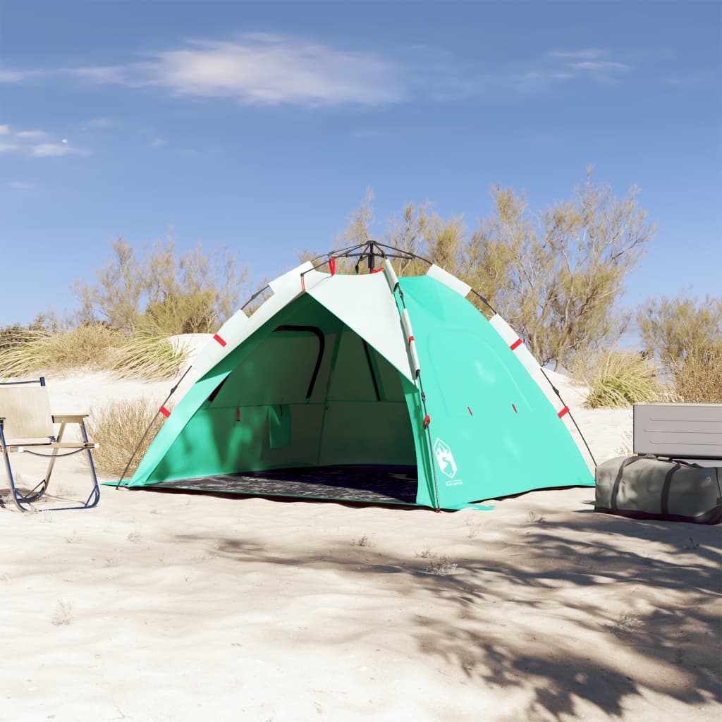 strandtent 3-persoons waterdicht snelontgrendeling zeegroen is nu te koop bij PeponiXL, paradijselijk wonen!