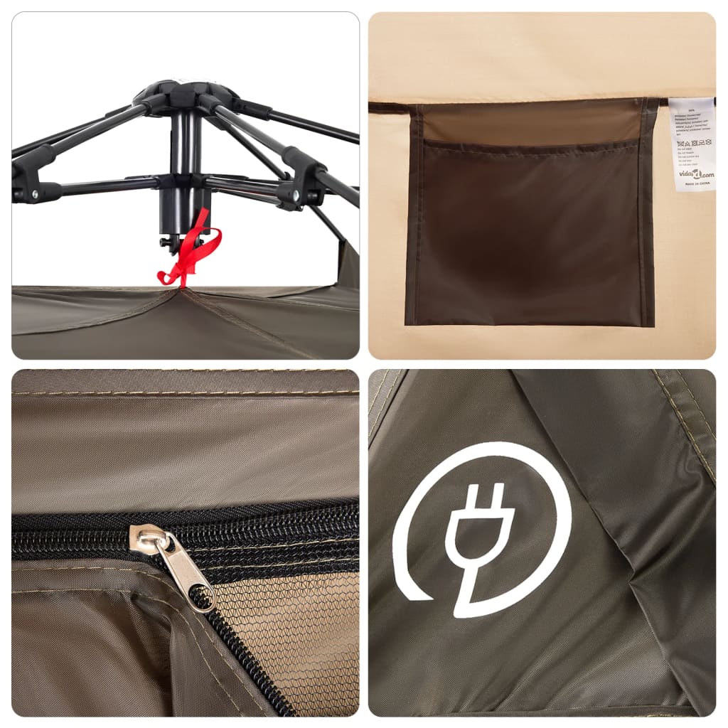 Tent 4-persoons snelontgrendeling bruin is nu te koop bij PeponiXL, paradijselijk wonen!