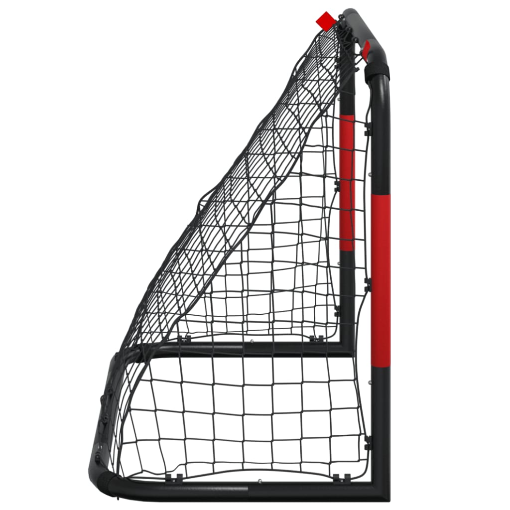 Voetbaldoel met net 90x48x71 cm staal rood en zwart is nu te koop bij PeponiXL, paradijselijk wonen!