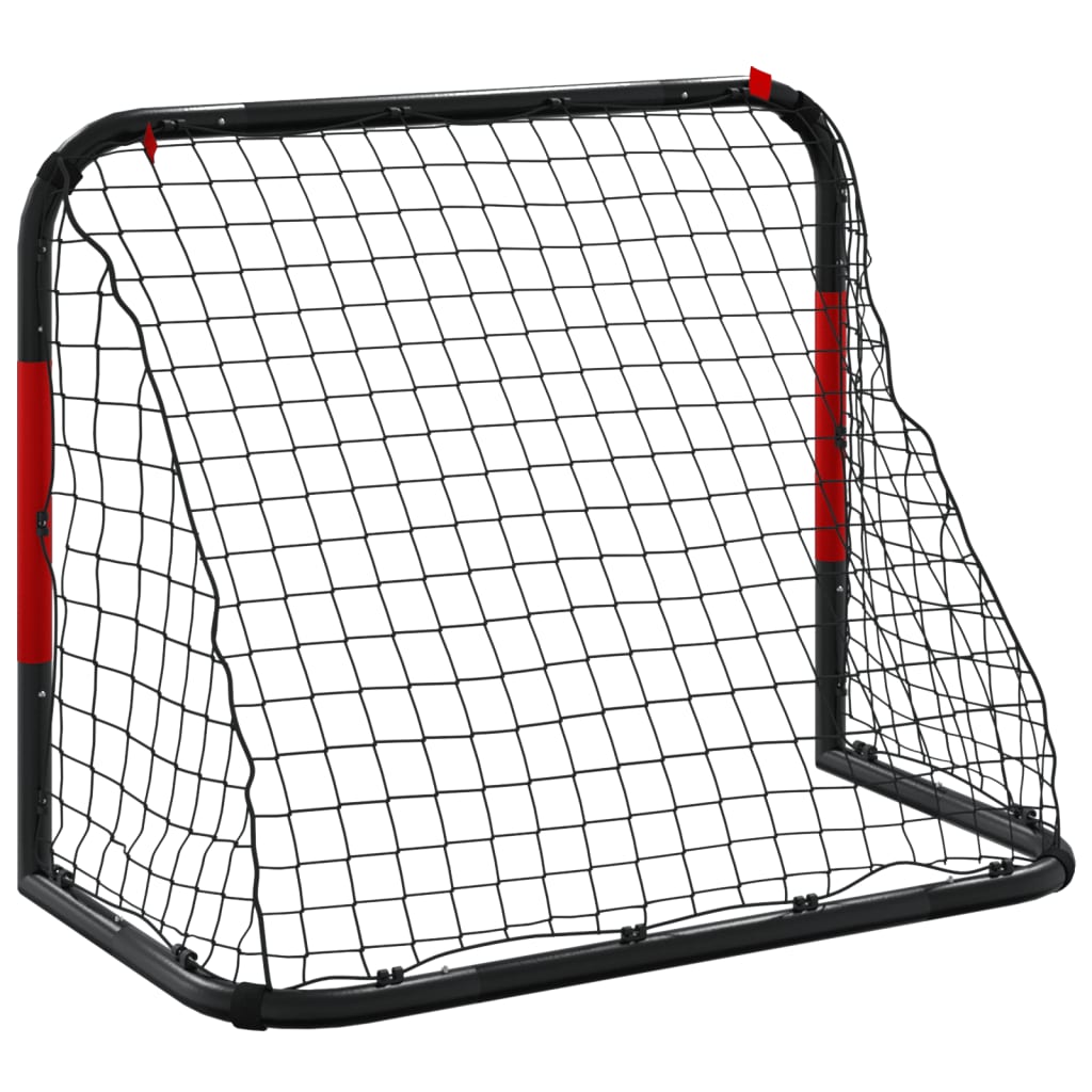 Voetbaldoel met net 90x48x71 cm staal rood en zwart is nu te koop bij PeponiXL, paradijselijk wonen!