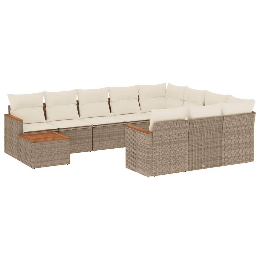11-delige Tuinset met kussens poly rattan beige is nu te koop bij PeponiXL, paradijselijk wonen!