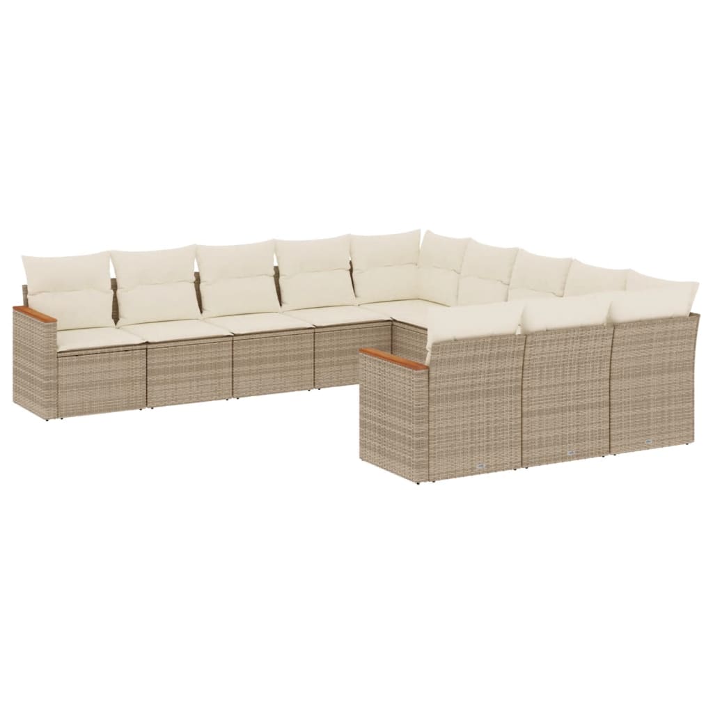 11-delige Tuinset met kussens poly rattan beige is nu te koop bij PeponiXL, paradijselijk wonen!