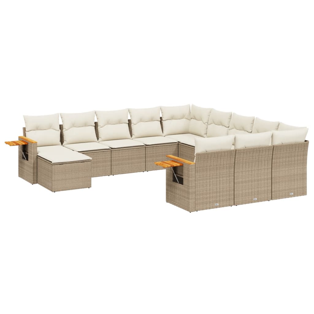 11-delige Tuinset met kussens poly rattan beige is nu te koop bij PeponiXL, paradijselijk wonen!