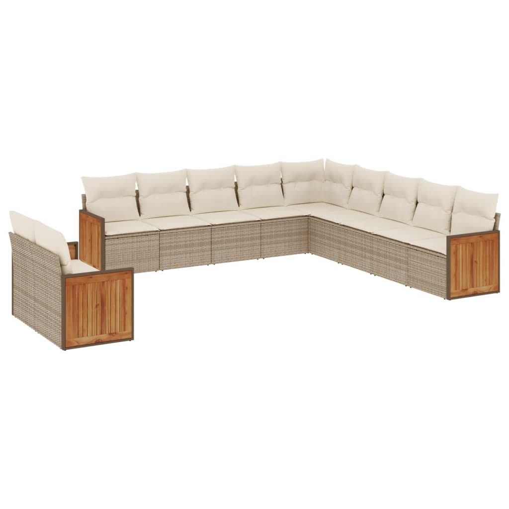 11-delige Tuinset met kussens poly rattan beige is nu te koop bij PeponiXL, paradijselijk wonen!