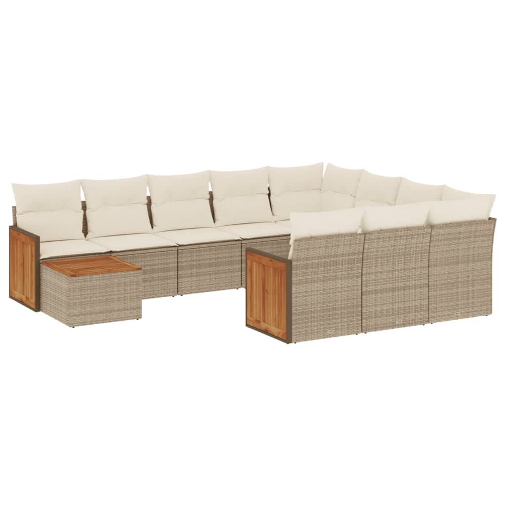 11-delige Tuinset met kussens poly rattan beige is nu te koop bij PeponiXL, paradijselijk wonen!