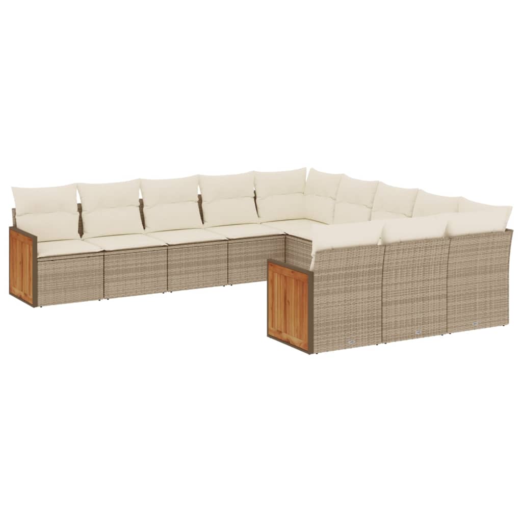 11-delige Tuinset met kussens poly rattan beige is nu te koop bij PeponiXL, paradijselijk wonen!