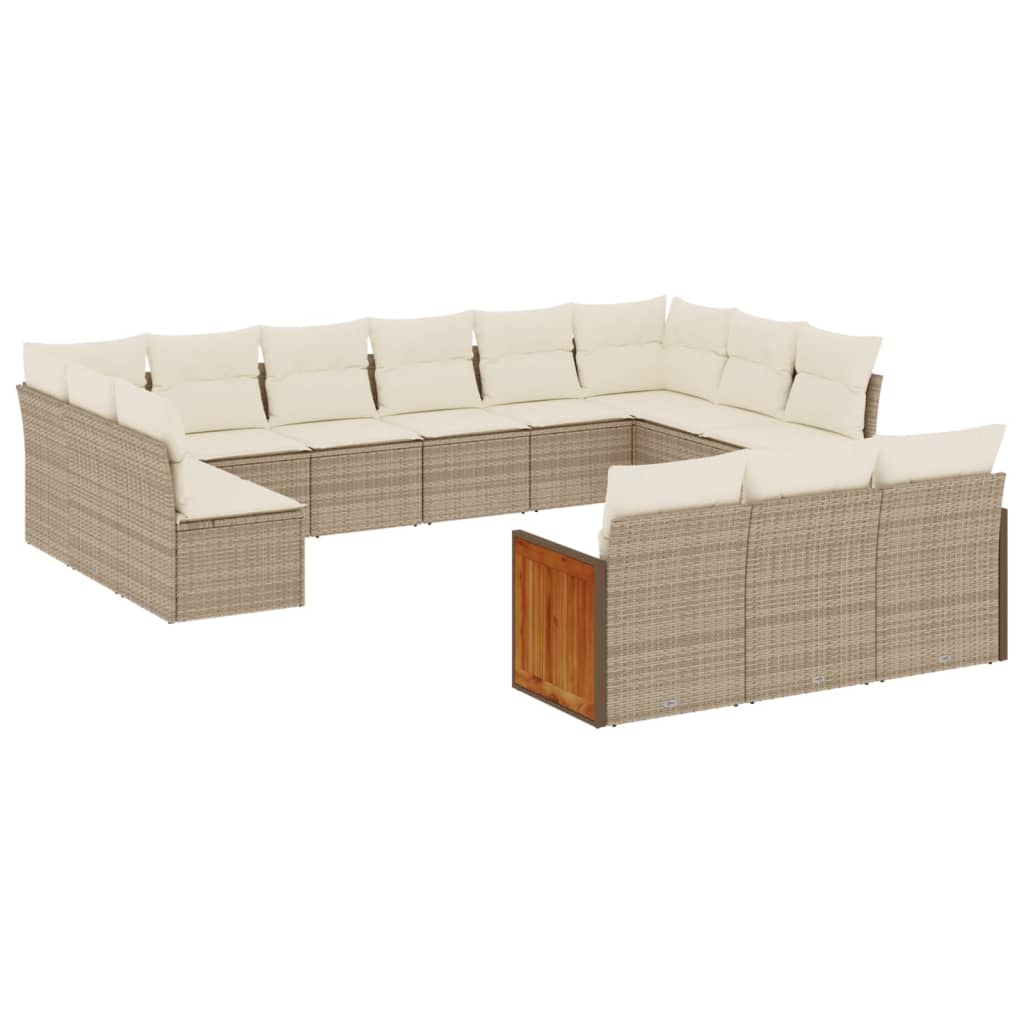 13-delige Loungeset met kussens poly rattan beige is nu te koop bij PeponiXL, paradijselijk wonen!