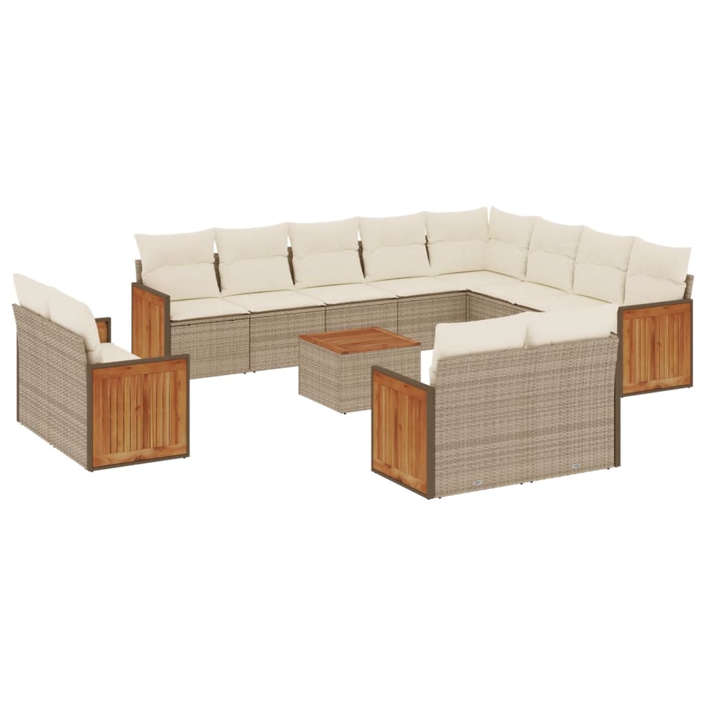 13-delige Loungeset met kussens poly rattan beige is nu te koop bij PeponiXL, paradijselijk wonen!