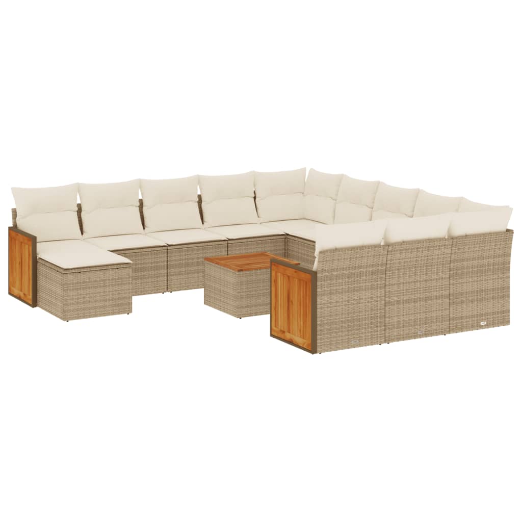 13-delige Loungeset met kussens poly rattan beige is nu te koop bij PeponiXL, paradijselijk wonen!