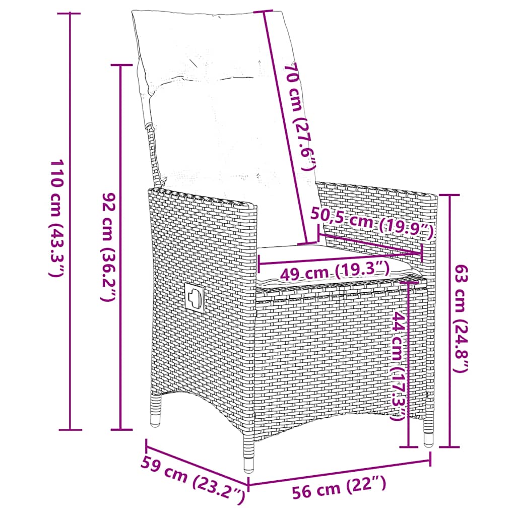 7-delige Tuinset met kussens poly rattan bruin is nu te koop bij PeponiXL, paradijselijk wonen!