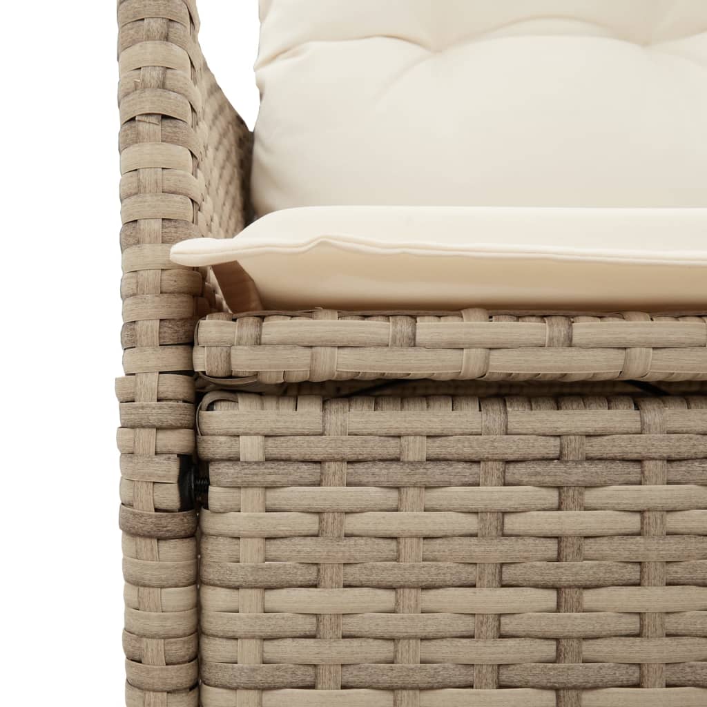 3-delige Bistroset met kussens poly rattan beige is nu te koop bij PeponiXL, paradijselijk wonen!