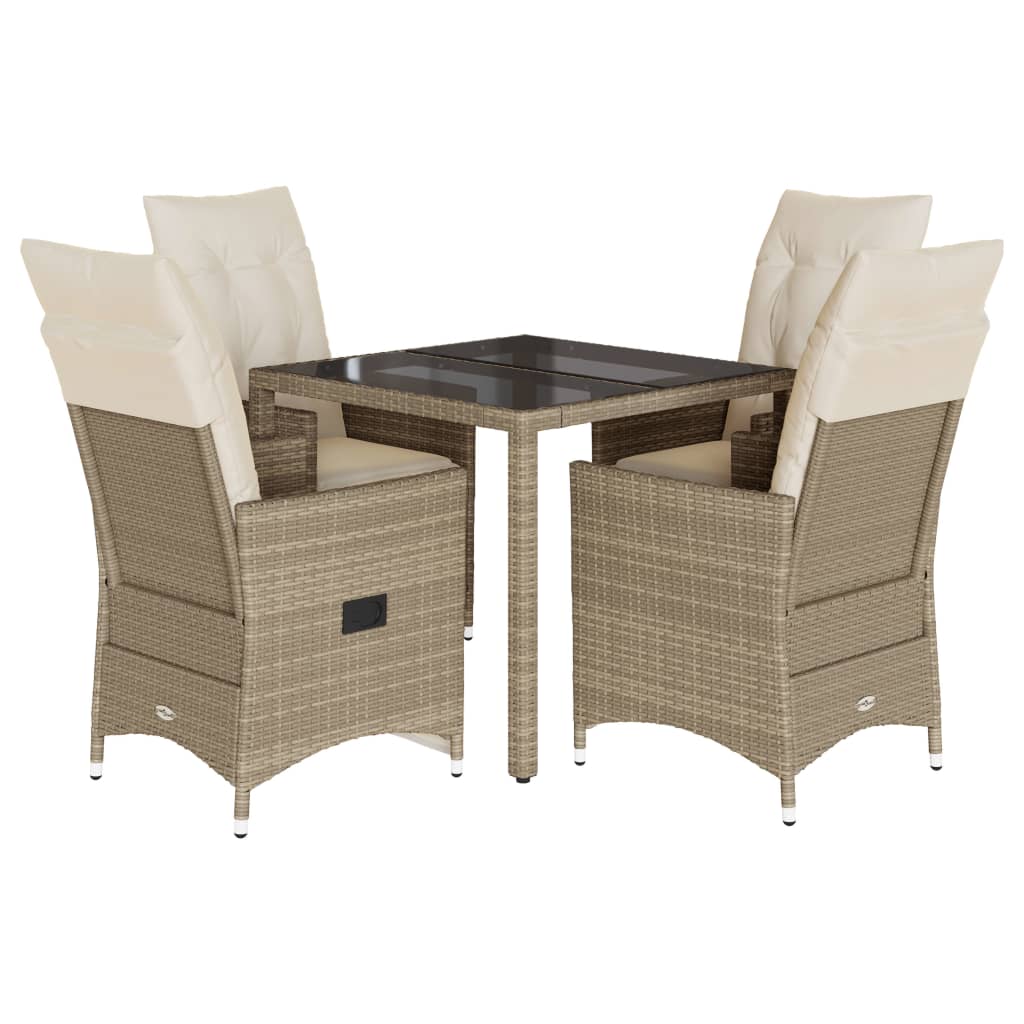 5-delige Tuinset met kussens poly rattan beige is nu te koop bij PeponiXL, paradijselijk wonen!