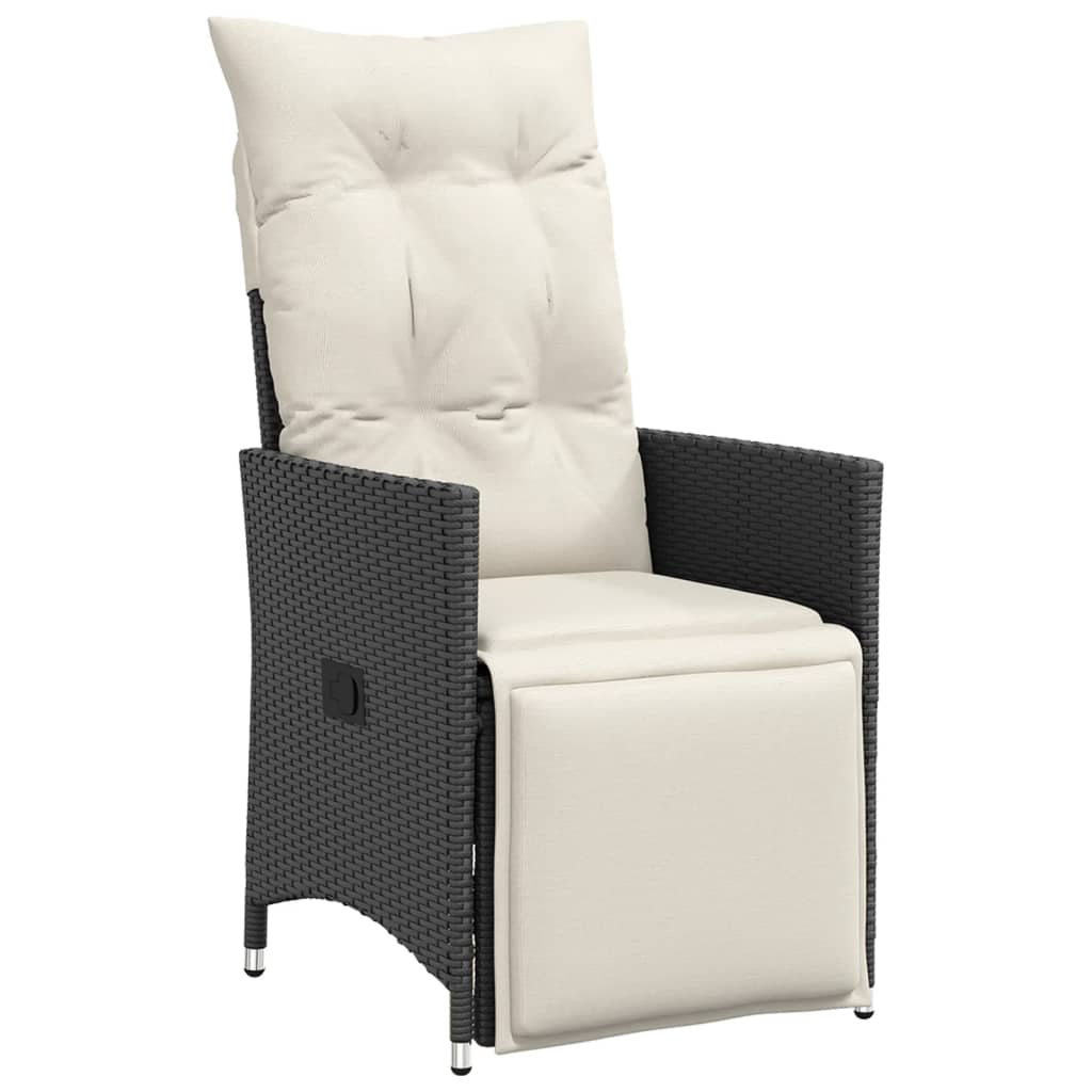 3-delige Bistroset met kussens poly rattan zwart is nu te koop bij PeponiXL, paradijselijk wonen!