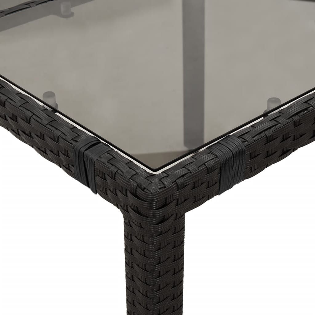 3-delige Bistroset met kussens poly rattan zwart is nu te koop bij PeponiXL, paradijselijk wonen!