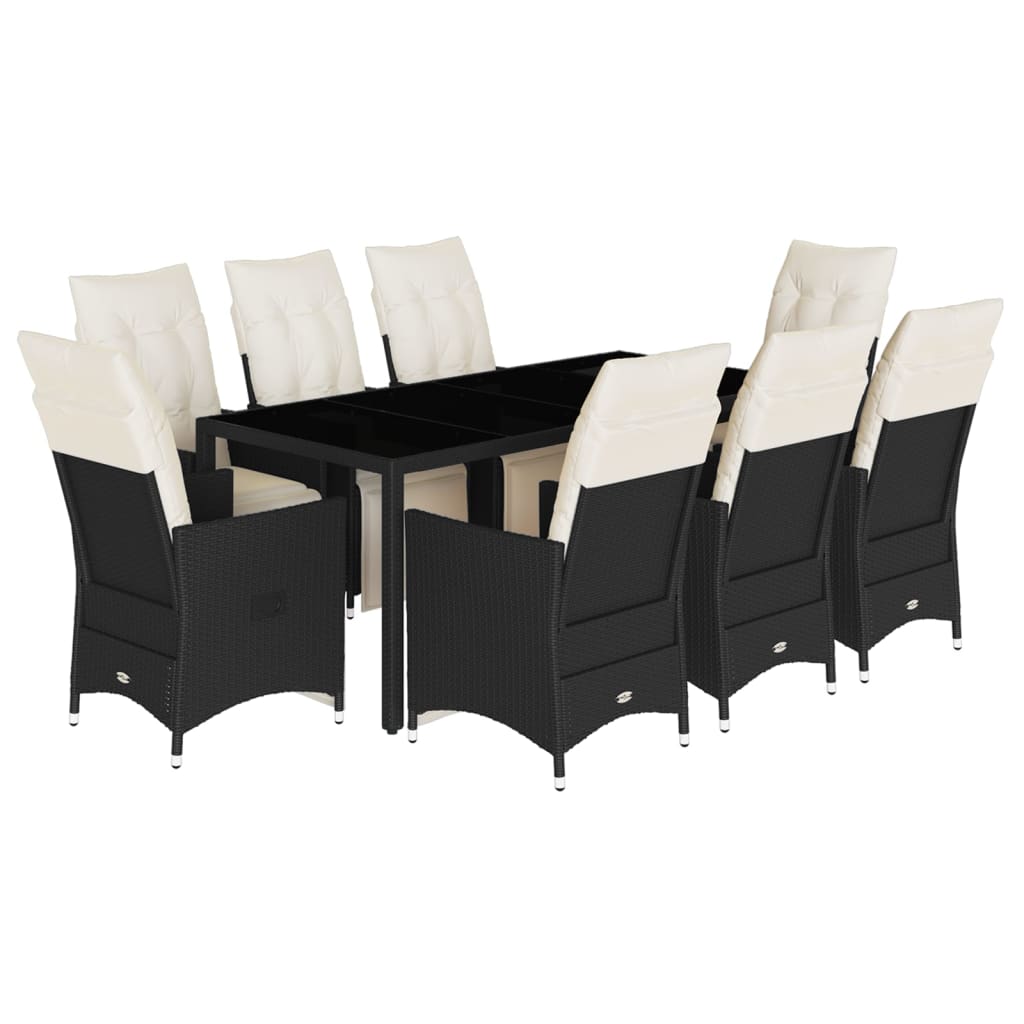 9-delige Tuinset poly rattan zwart is nu te koop bij PeponiXL, paradijselijk wonen!
