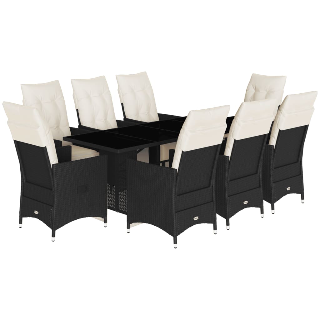 9-delige Tuinset poly rattan zwart is nu te koop bij PeponiXL, paradijselijk wonen!