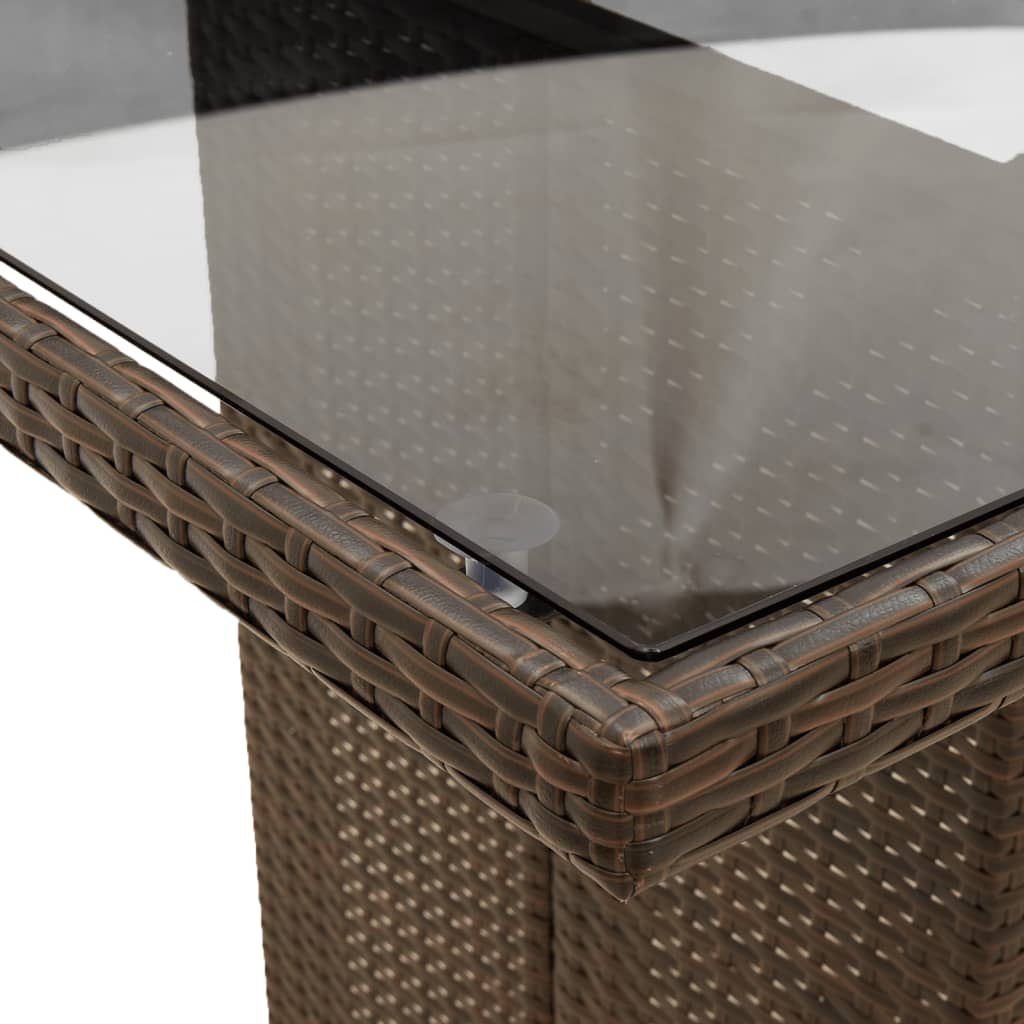 7-delige Bistroset met kussens poly rattan bruin is nu te koop bij PeponiXL, paradijselijk wonen!