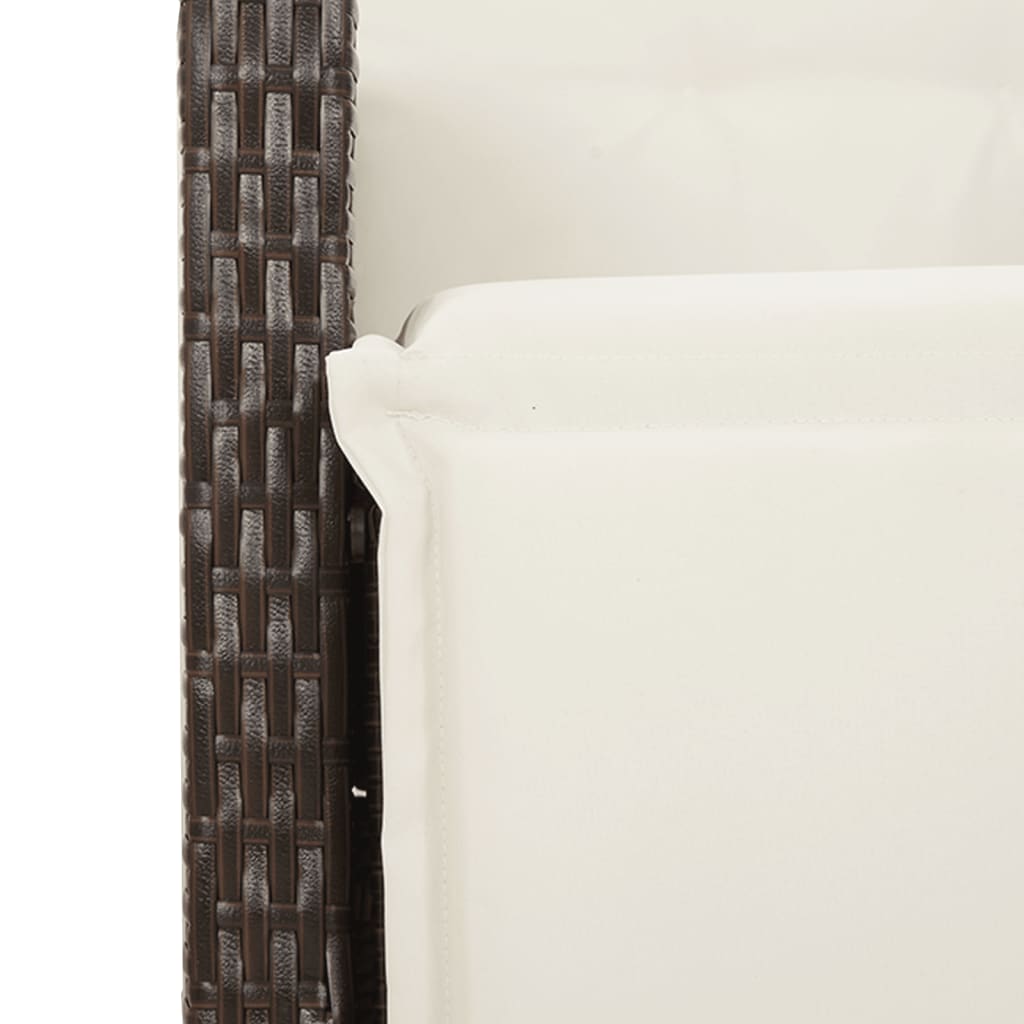 9-delige Bistroset met kussens poly rattan bruin is nu te koop bij PeponiXL, paradijselijk wonen!