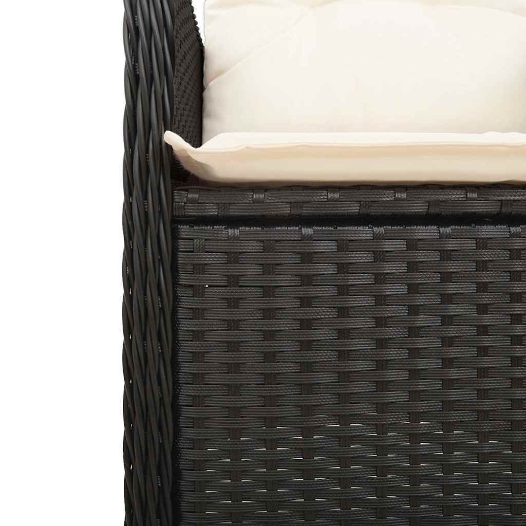 5-delige Bistroset met kussens poly rattan zwart is nu te koop bij PeponiXL, paradijselijk wonen!