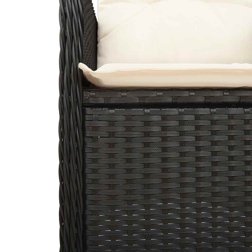 9-delige Bistroset met kussens poly rattan zwart is nu te koop bij PeponiXL, paradijselijk wonen!