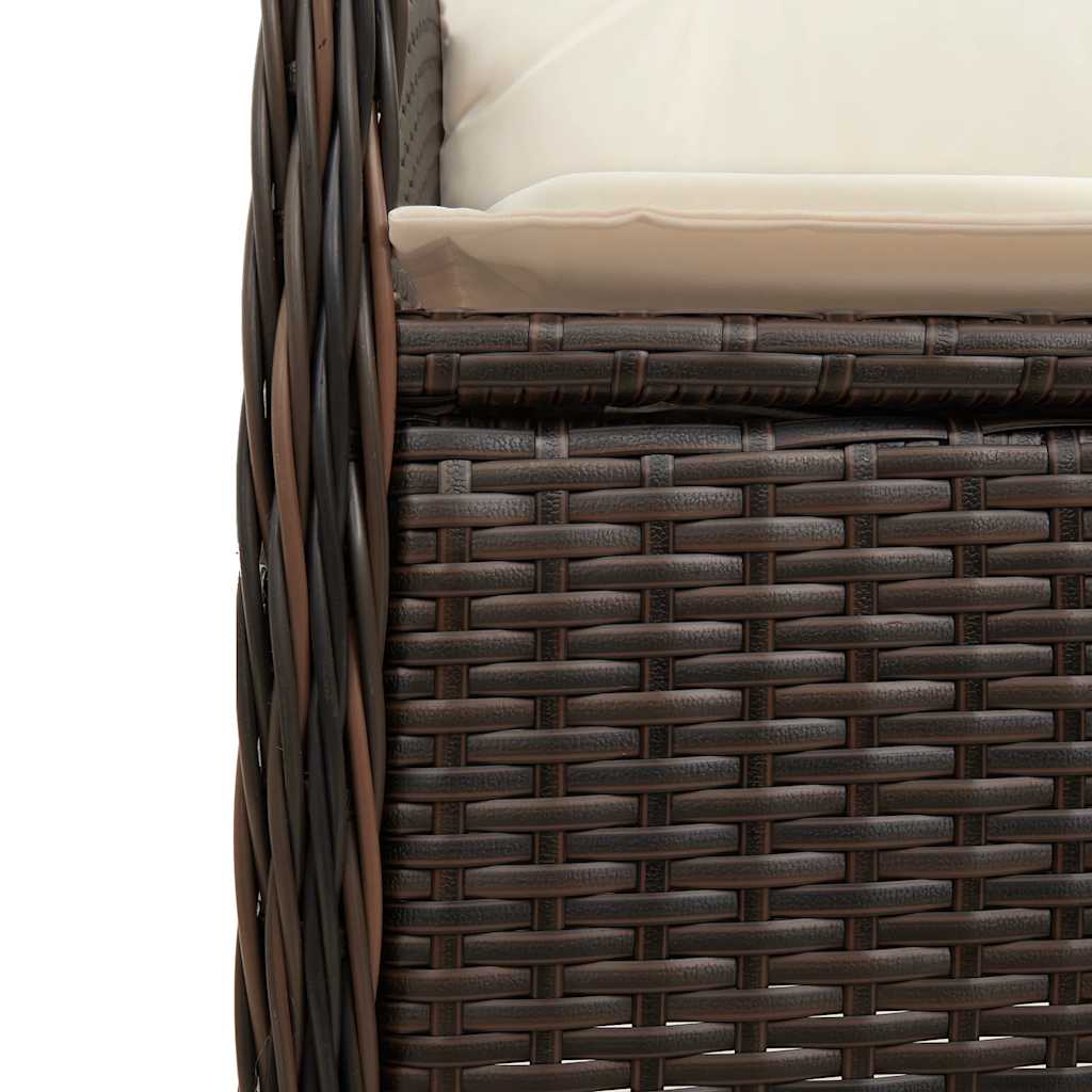 7-delige Bistroset met kussens poly rattan bruin is nu te koop bij PeponiXL, paradijselijk wonen!