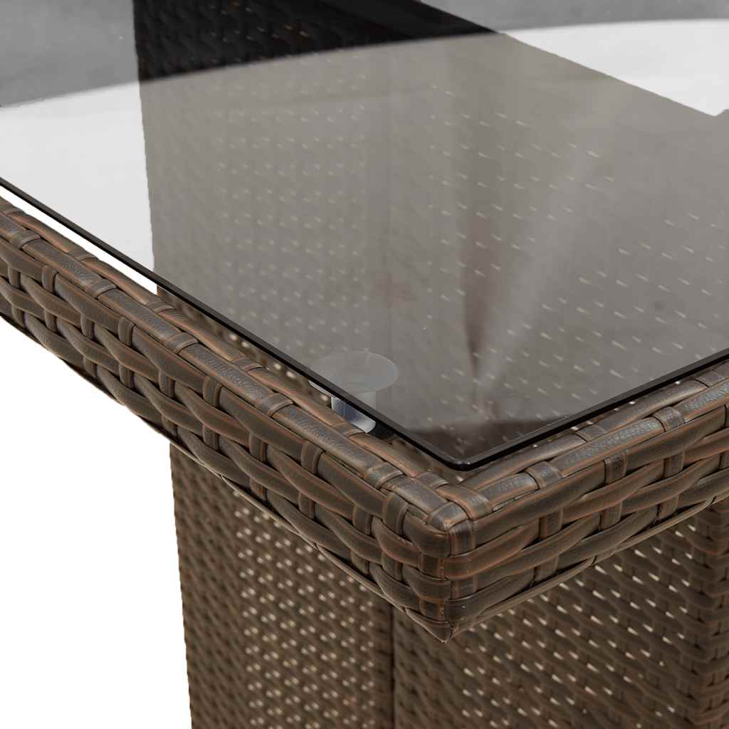 9-delige Bistroset met kussens poly rattan bruin is nu te koop bij PeponiXL, paradijselijk wonen!