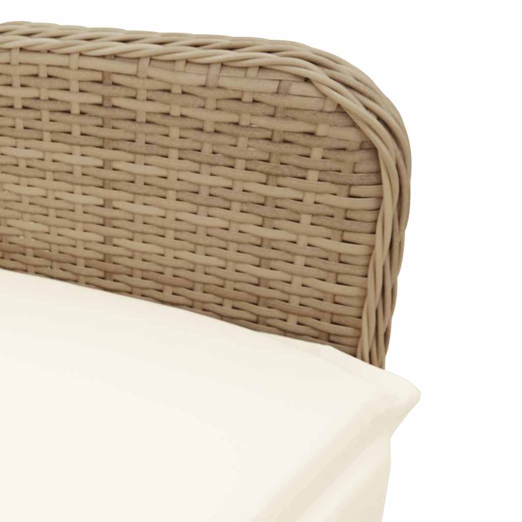 7-delige Bistroset met kussens poly rattan beige is nu te koop bij PeponiXL, paradijselijk wonen!