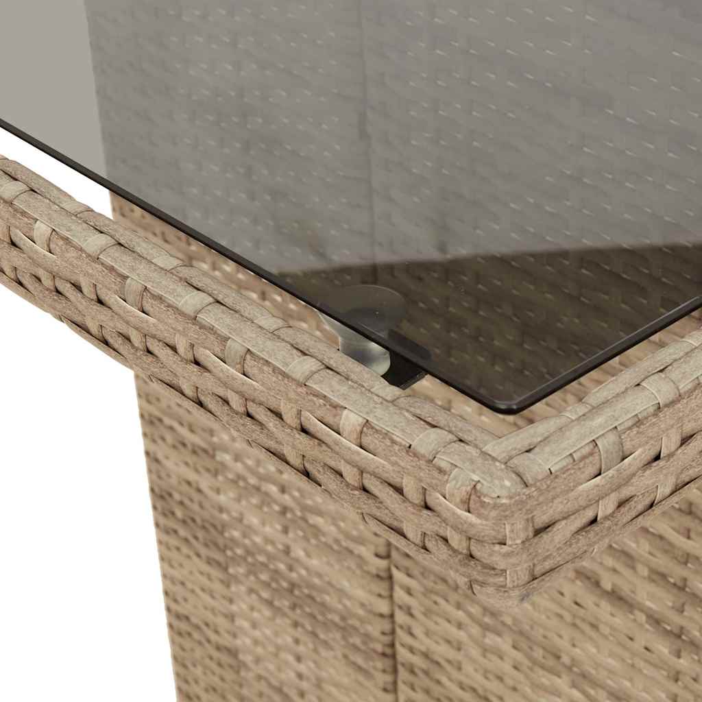 7-delige Bistroset met kussens poly rattan beige is nu te koop bij PeponiXL, paradijselijk wonen!